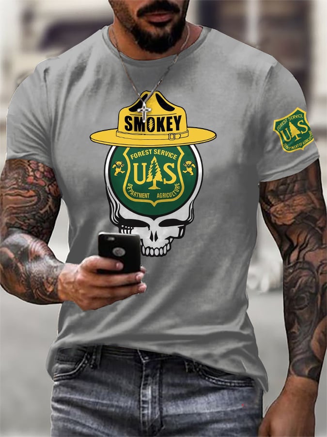 Men's Retro Resist Save The Forest Service Print T-Shirt