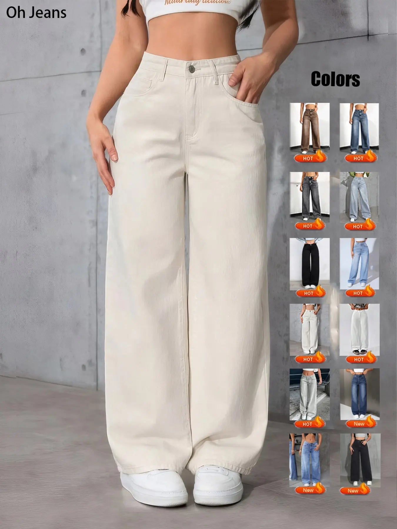 Women's Elastic Waist Denim Jeans with Pockets and Buttons, Casual Basic Fashion Comfortable Trousers for All Seasons, Perfect for Any Occasionstacked pants