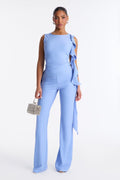 Ivy Ruffle Flare Pant Set - Blue