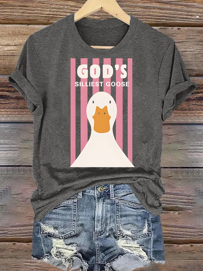 Women's  God's Silliest Goose Christian Kid T-Shirt