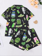 Women's Cucumber Print Short Sleeve Pajama Set