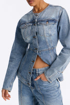 No Pressure Denim Pant Set - Light Wash