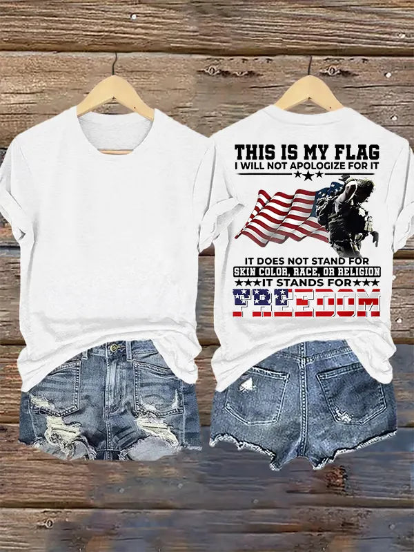 Women's  THIS IS MY FLAG Print T-Shirt