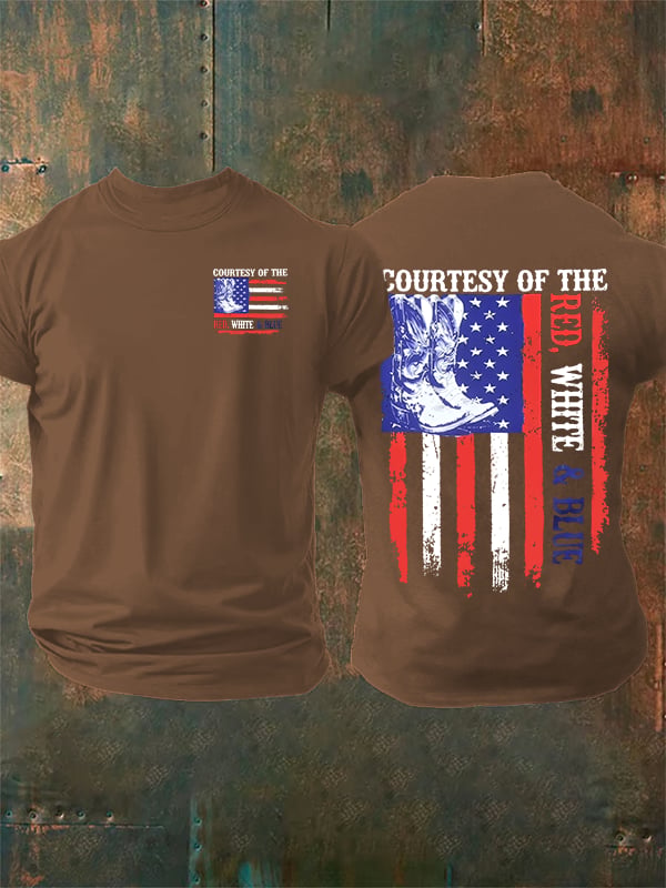 Men's  Courtesy Of Red White And Blue 250th Anniversary Flags T-Shirt