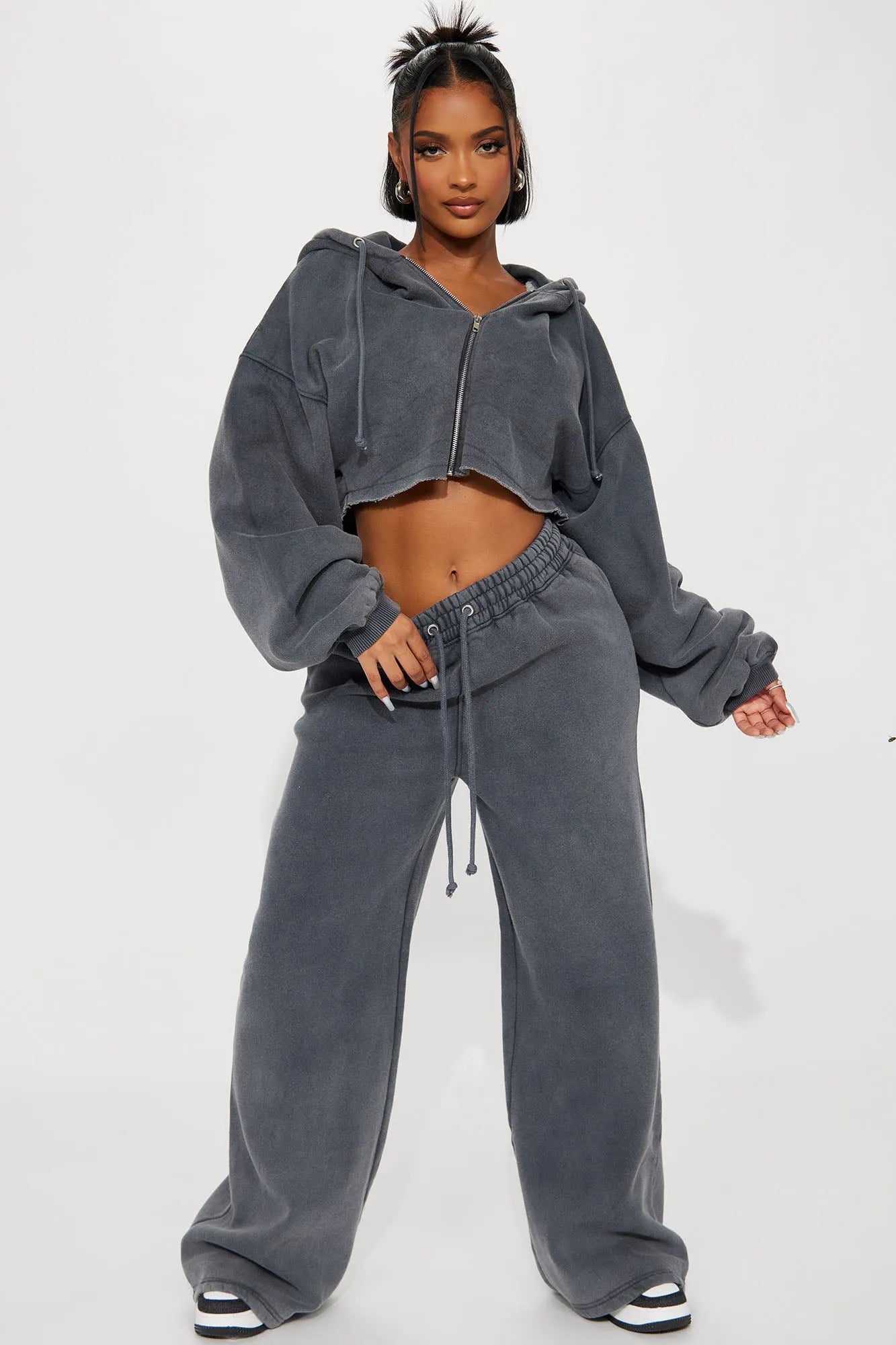 On The Go Fleece Pant Set - Blue