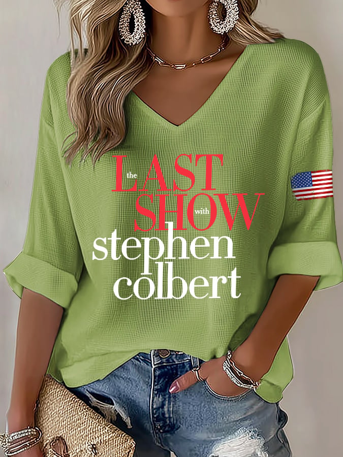 🔥Buy 3 Get 15% Off🔥V-Neck Retro Last Show Print T-Shirt