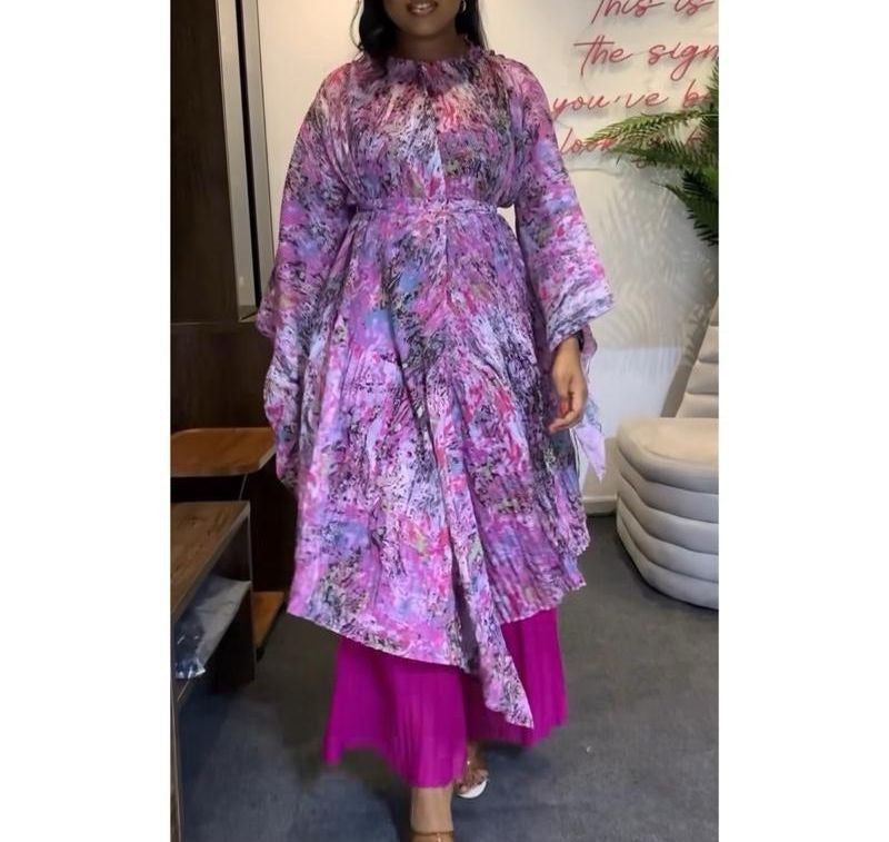 Two-Piece Set Plated Floral