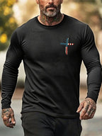 🔥Buy 3 Get 15% Off🔥Men's Stand For The Flag Kneel For The Cross Print T-Shirt