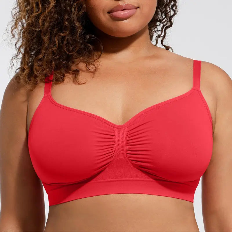 FeelinGirl Women's Wireless Bra Comfort Bralettes No Underwire Unlined Cami Bra Seamless Tshirt Bras Sports Bra Bralette Basic Comfortable Fit Womenswear Everyday Up to 44DD Summervibes