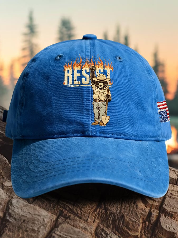 Retro Resist Save The Forest Service Print Baseball Cap