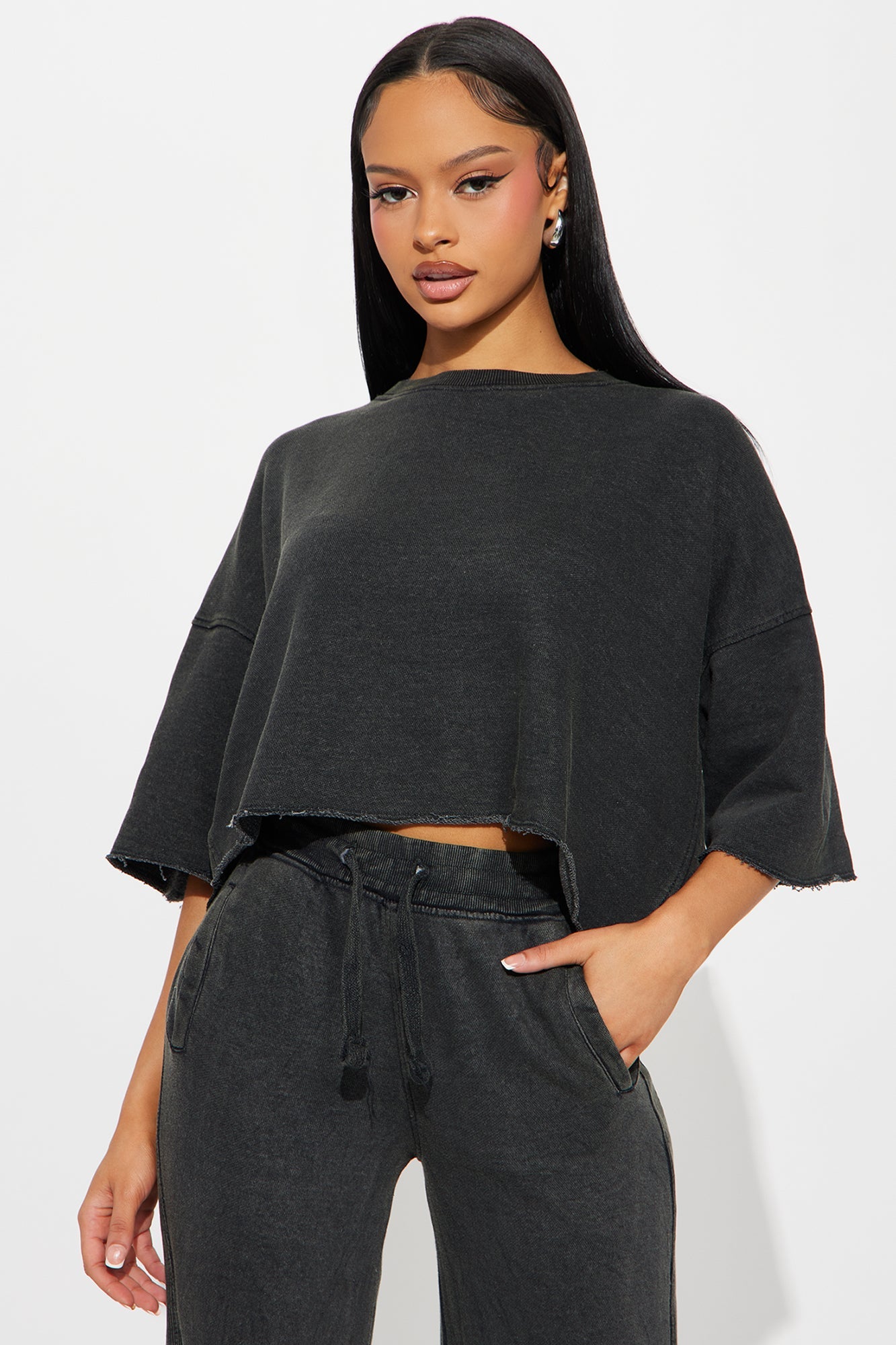 Strollin' Around Pant Set - Charcoal