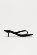 Diego Thong Kitten Heels - Black