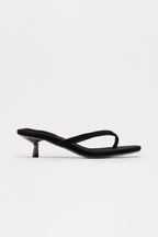 Diego Thong Kitten Heels - Black