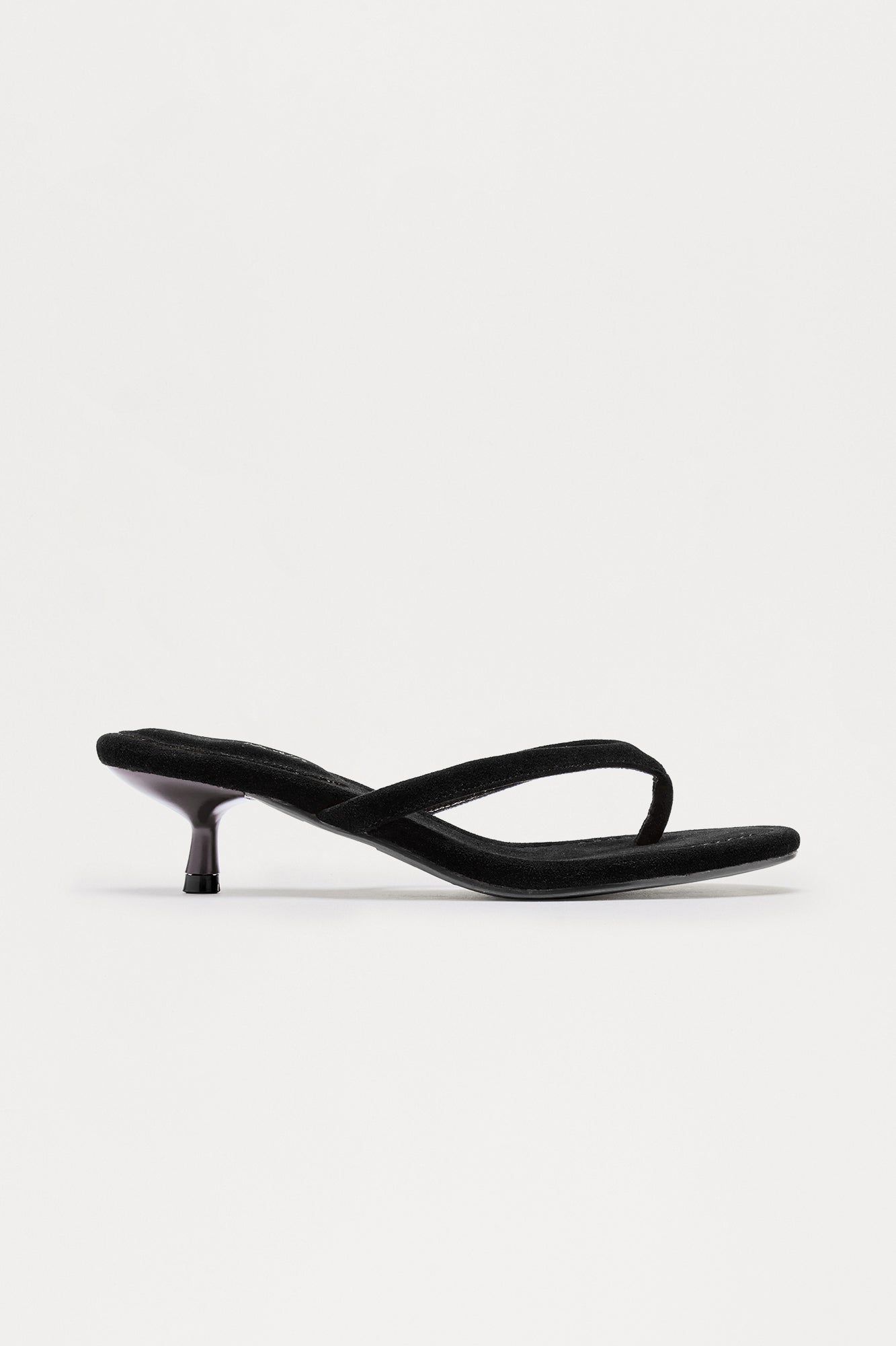 Diego Thong Kitten Heels - Black