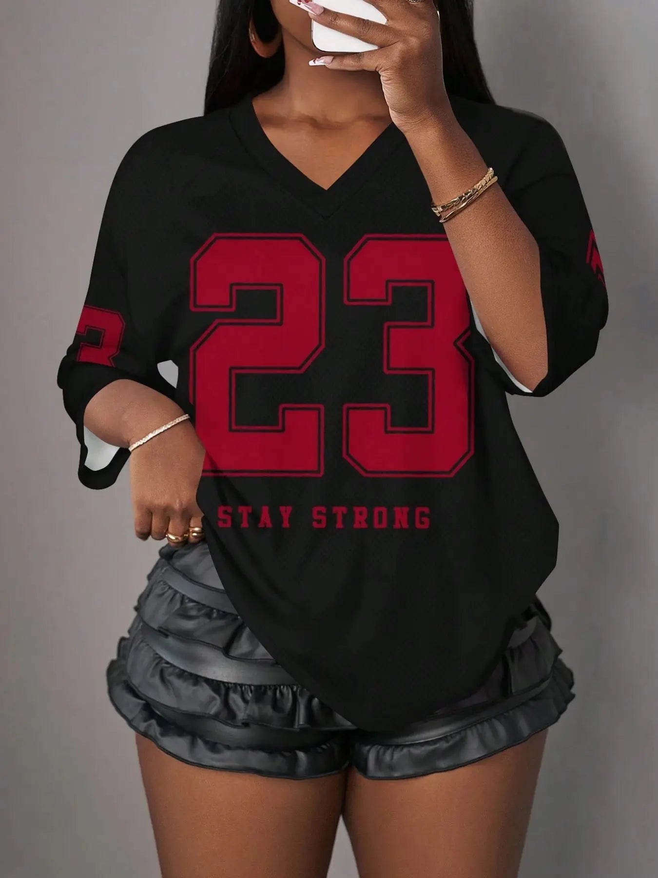 Y2K Vintage Mesh Sports Jersey Shirt for Women - V-Neck