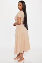 Charolette Short Sleeve Midi Dress - Black