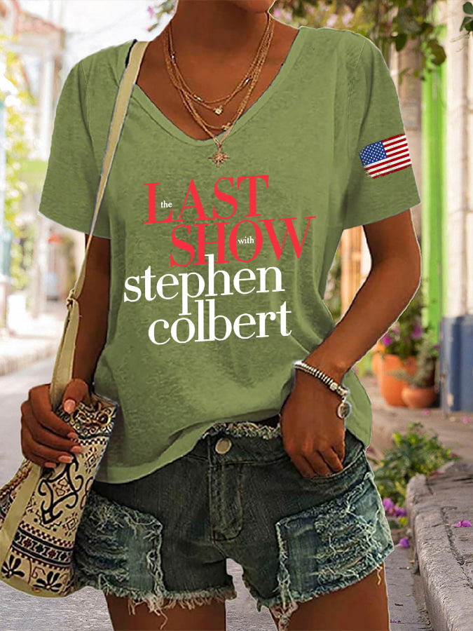 🔥Buy 3 Get 15% Off🔥V-Neck Retro Last Show Print T-Shirt