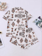 Women's Button Up Shirt & Shorts Pyjama