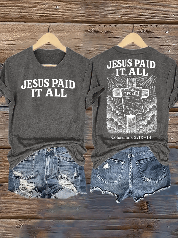 Women's  Jesus Paid It All Christian T-Shirt