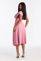 Emerie A Line Midi Dress - Black
