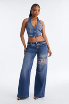Von Dutch Striped Denim Vest