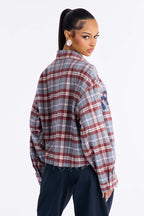 Athletic Academy Plaid Long Sleeve Flannel - Wine/combo