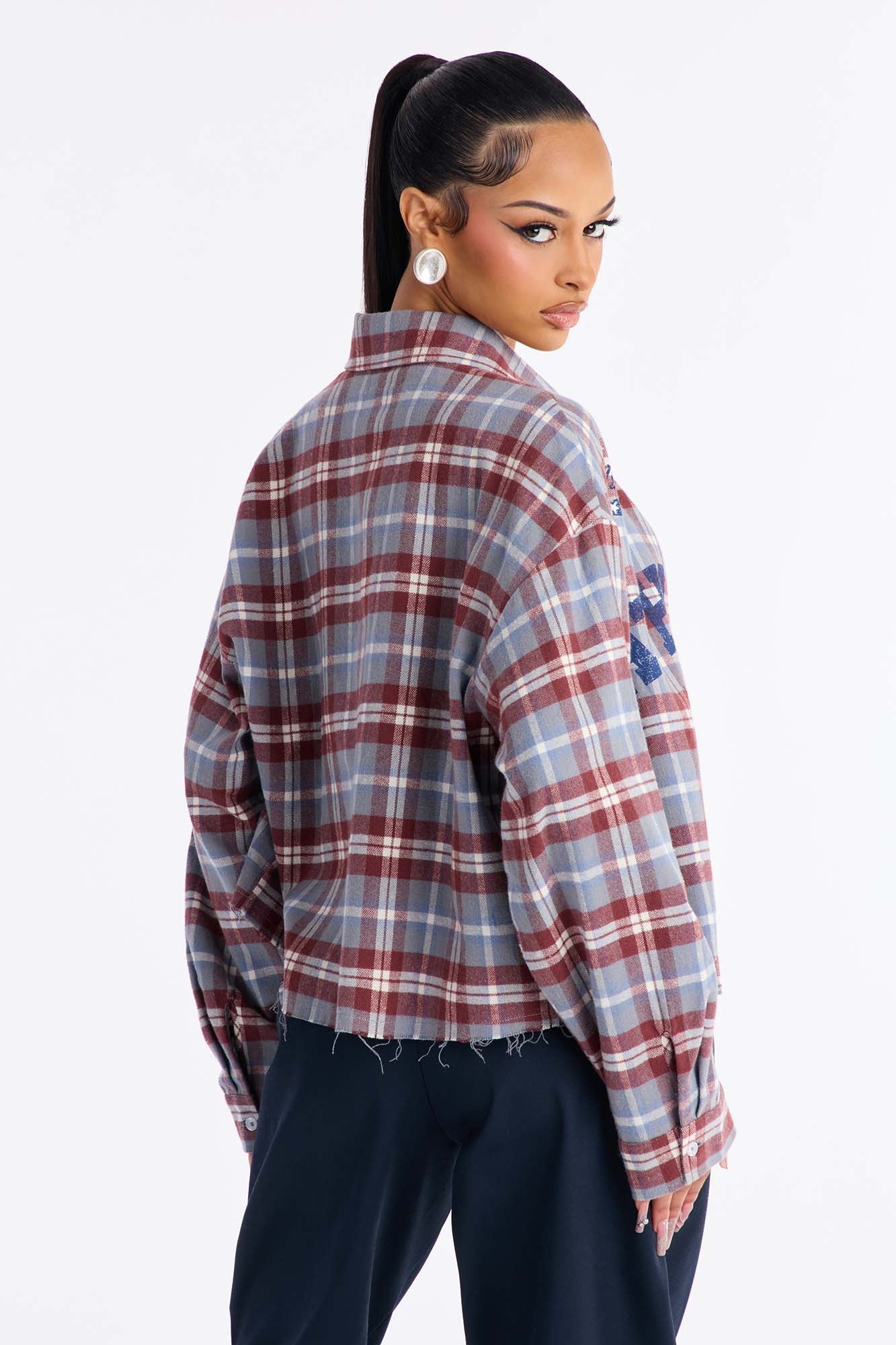 Athletic Academy Plaid Long Sleeve Flannel - Wine/combo