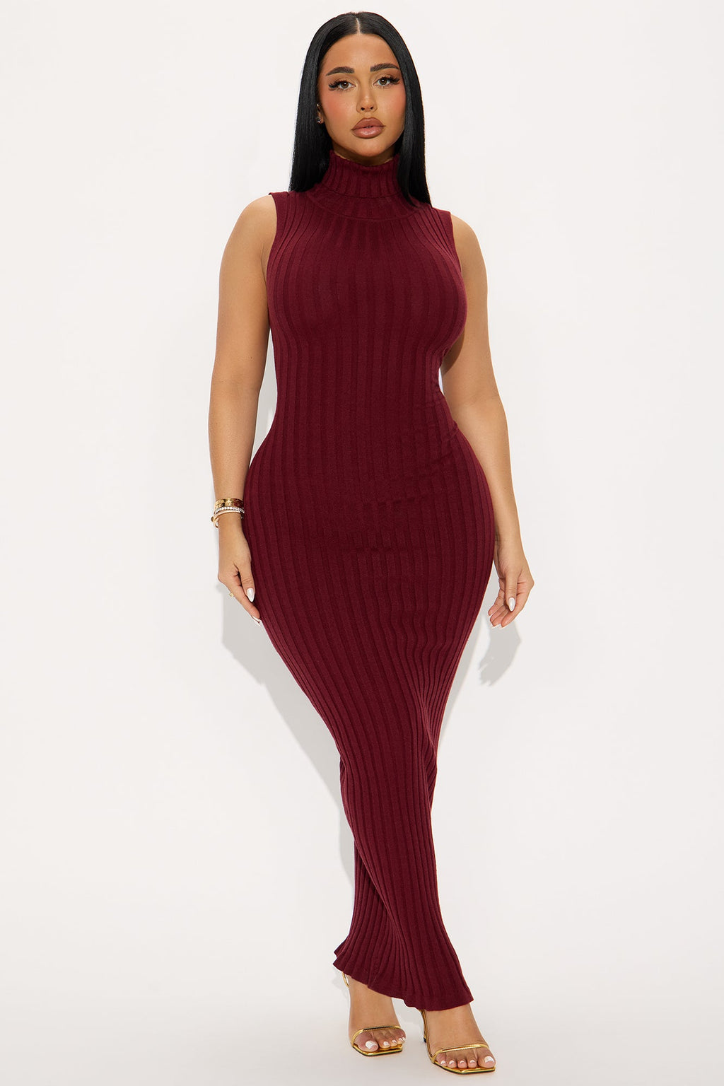 Warm Promises Ribbed Maxi Dress - Black