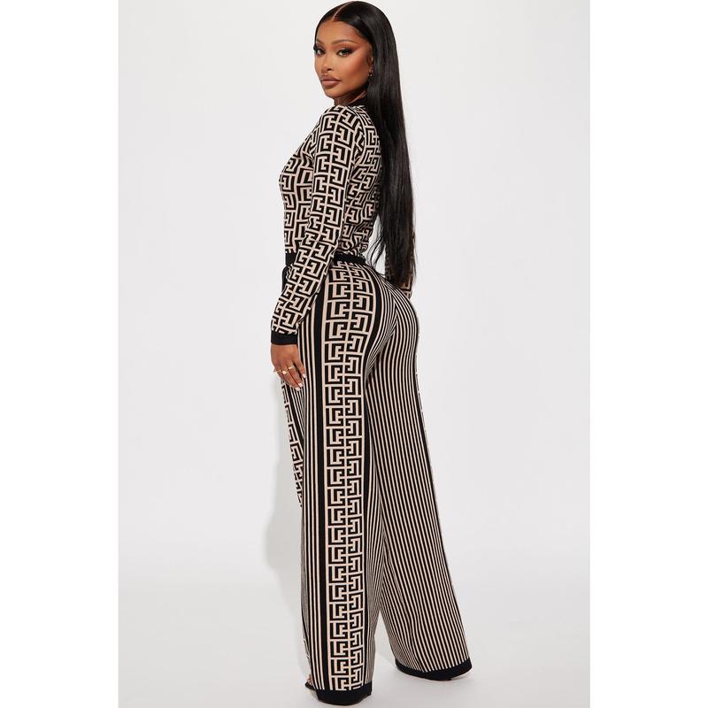 Stay Pretty Sweater Pant Set - Black/combo