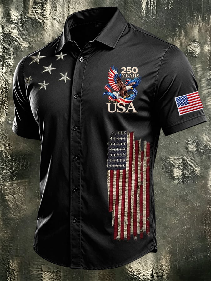 Men's America 250 Patriotic Print Shirt