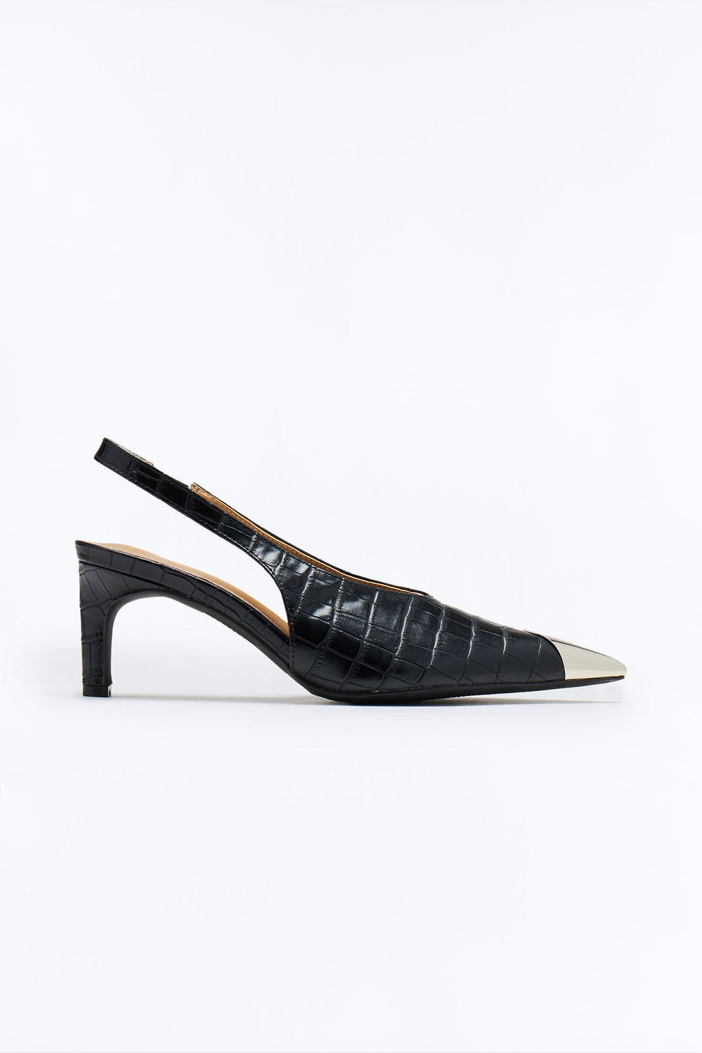 Kiros Croc Slingback Pumps - Black