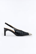 Kiros Croc Slingback Pumps - Black