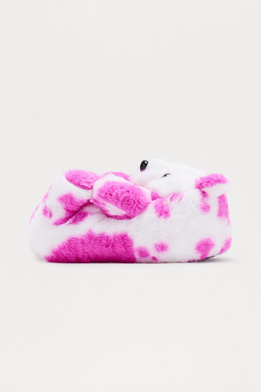 Camo Bear Faux Fur Slippers - Fuchsia/combo