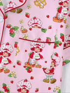 Women's Strawberry Cartoon Print Sleepwear Loungewear Set