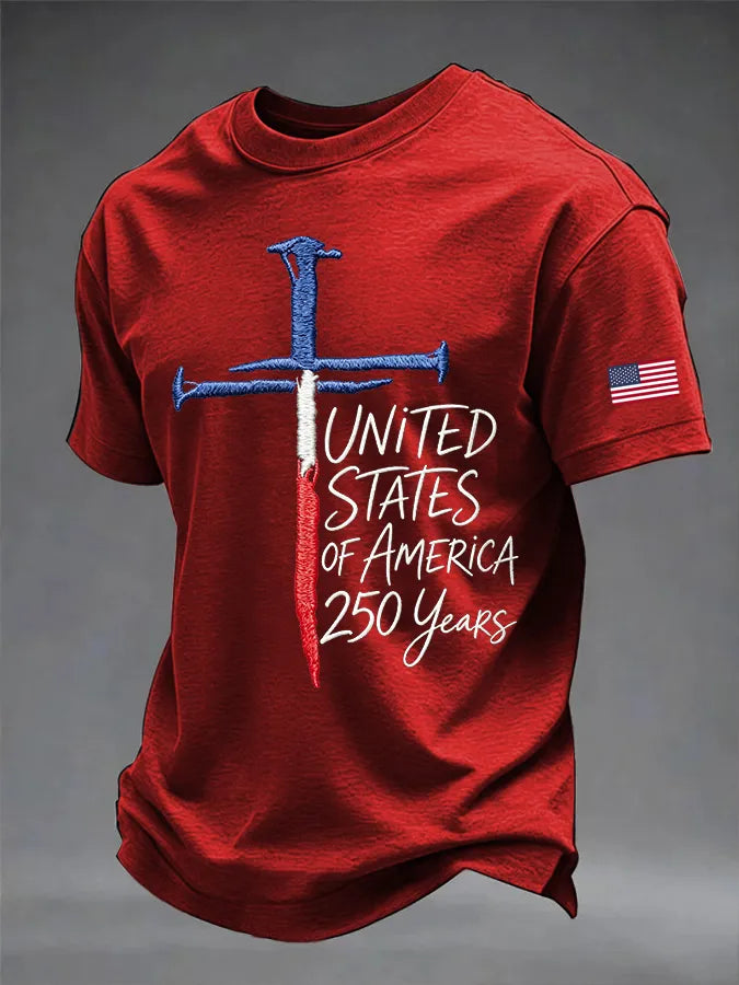 Girl Dad American Flag Men's Black Tee