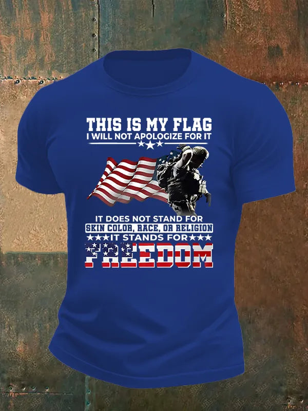 Men's  THIS IS MY FLAG Print T-Shirt