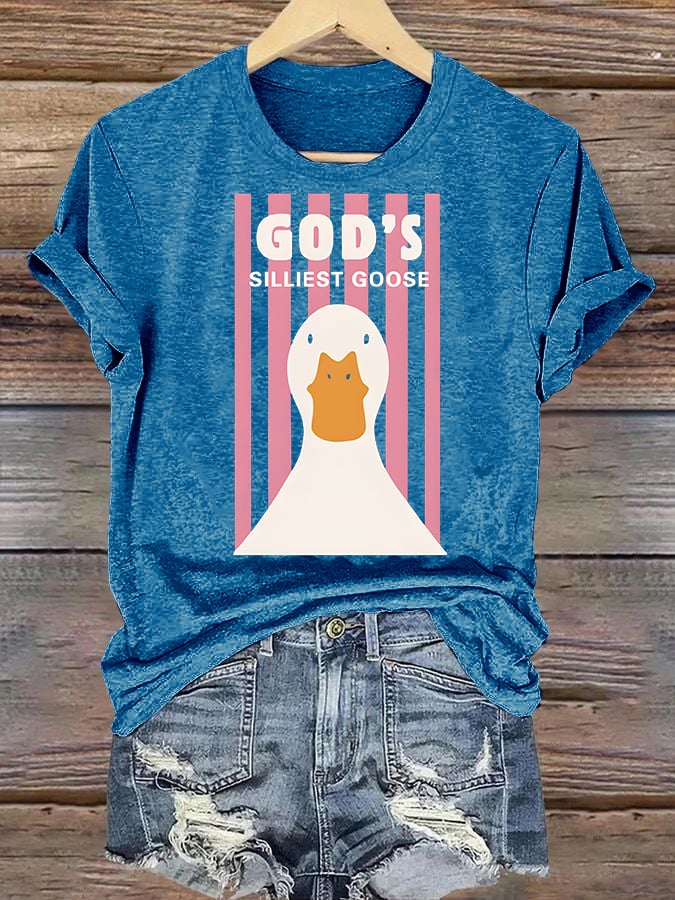 Women's  God's Silliest Goose Christian Kid T-Shirt