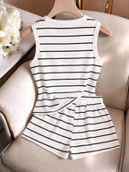 LUNE The New Spring And Summer Fashion And Casual Two Pieces Set Of White Vest And Shorts Is Selling Well