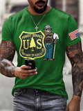 Men's Retro Save The Forest Service Print T-Shirt