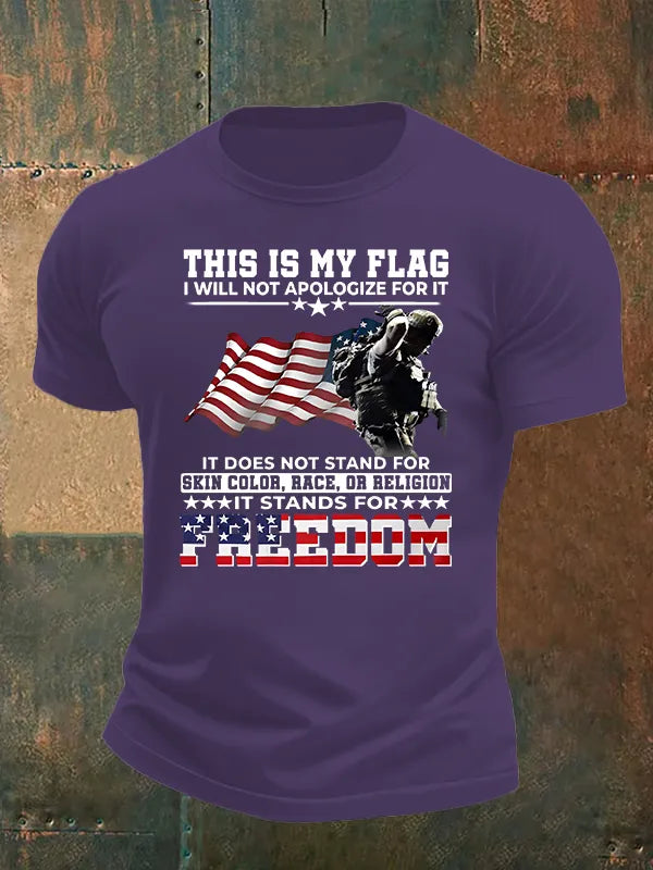 Men's  THIS IS MY FLAG Print T-Shirt