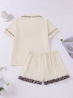 Women's Contrast Binding Pajama Two-piece Set