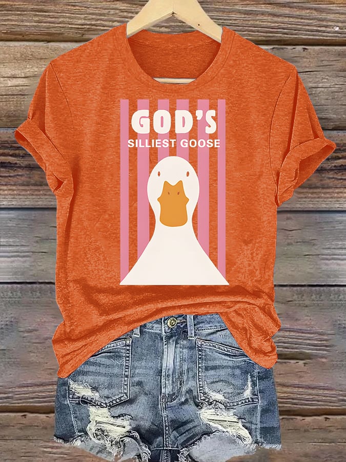 Women's  God's Silliest Goose Christian Kid T-Shirt