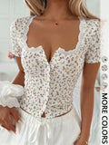 Sweetheart Neck Floral Lace Crop Top for Women