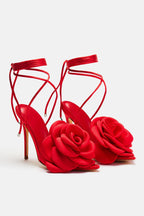 Love Is Blooming Heeled Sandals - Black