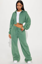 On The Go Fleece Pant Set - Blue