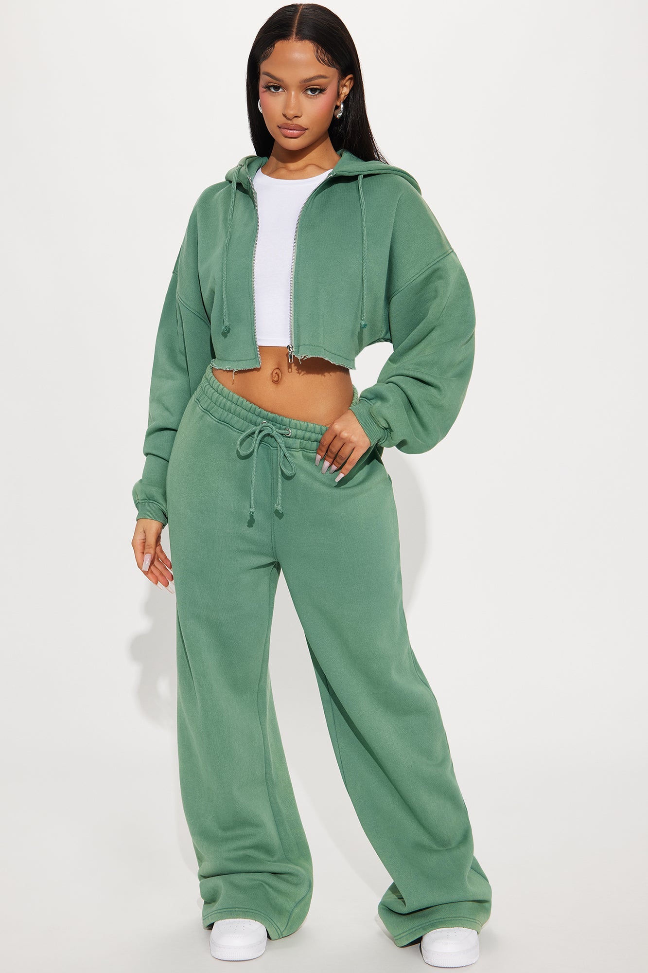 On The Go Fleece Pant Set - Blue