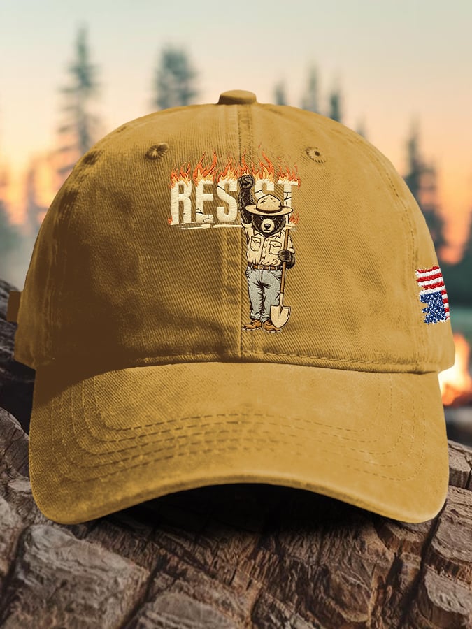 Retro Resist Save The Forest Service Print Baseball Cap