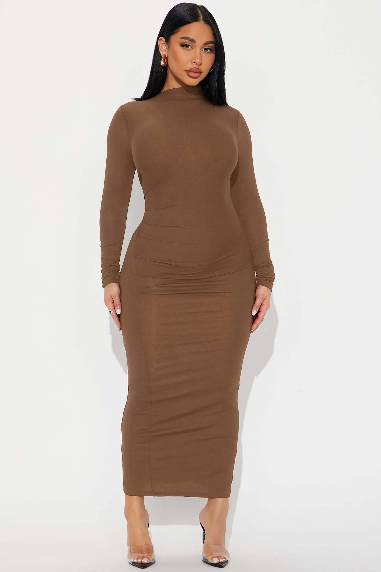 Lana Long Sleeve Midi Dress - Black