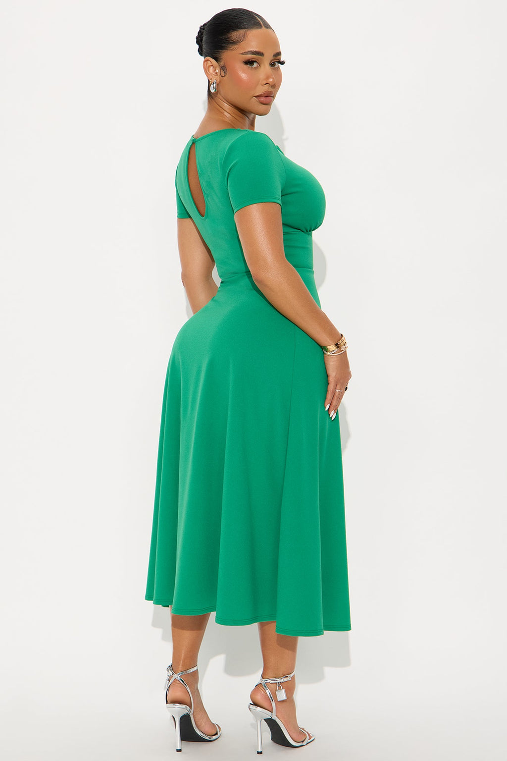 Charolette Short Sleeve Midi Dress - Black