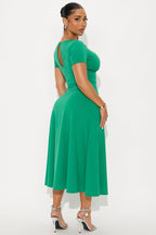 Charolette Short Sleeve Midi Dress - Black